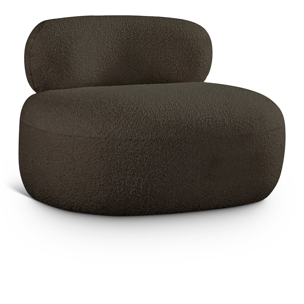 Venti Brown Boucle Fabric Chair. Picture 1
