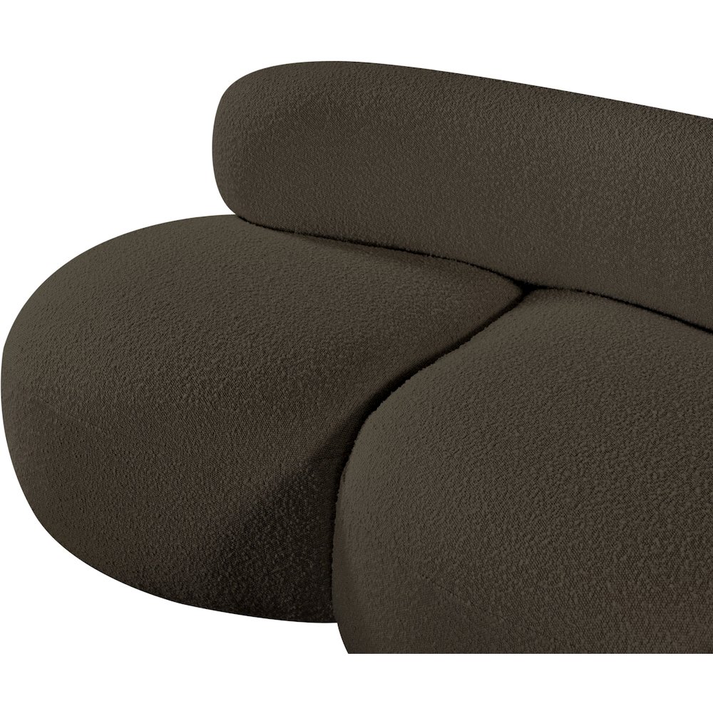 Venti Brown Boucle Fabric Loveseat. Picture 10