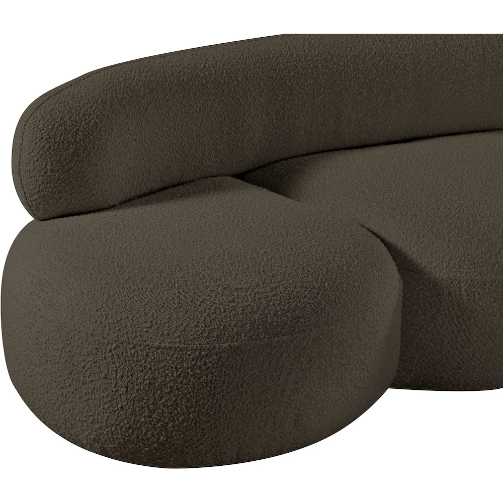 Venti Brown Boucle Fabric Loveseat. Picture 11
