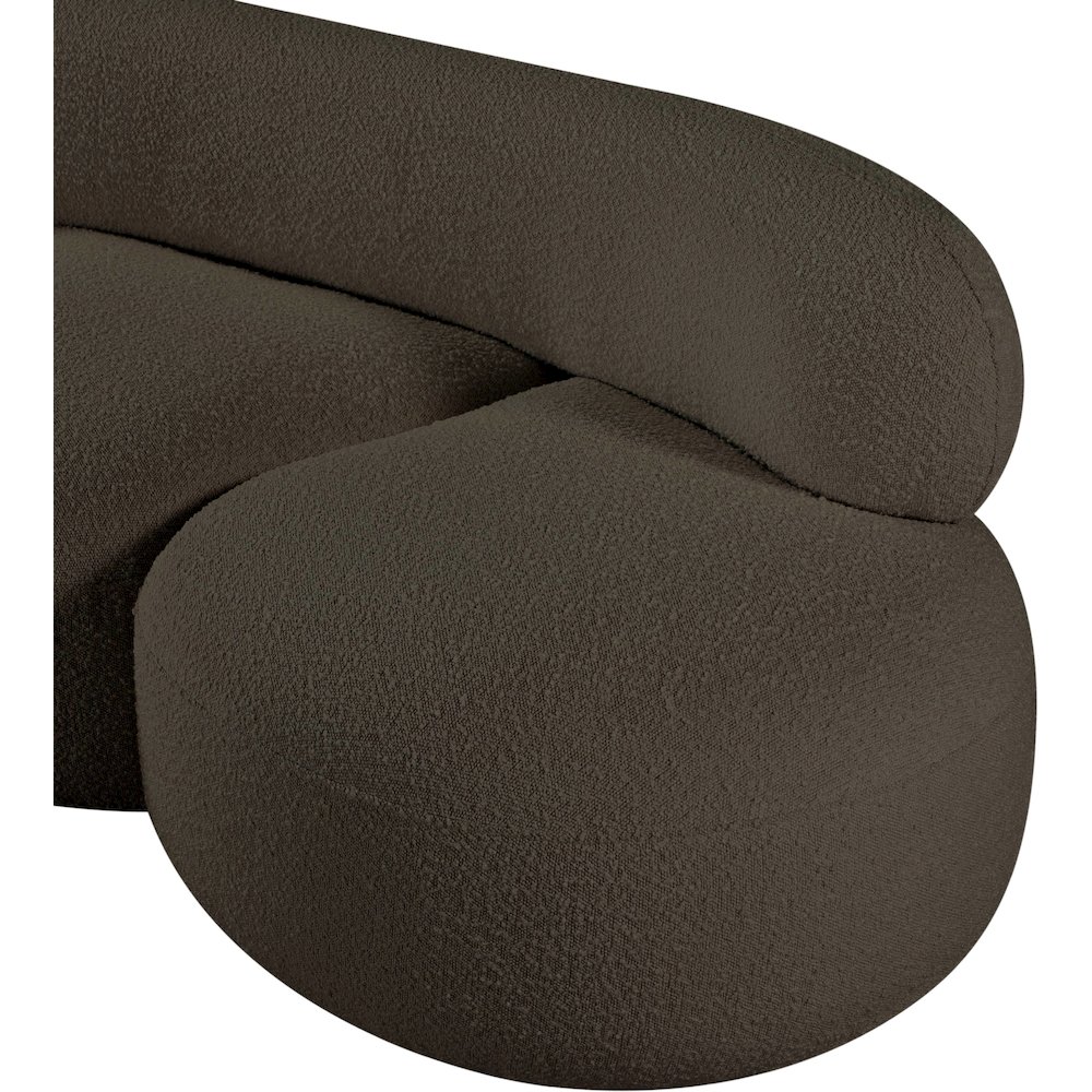 Venti Brown Boucle Fabric Loveseat. Picture 12