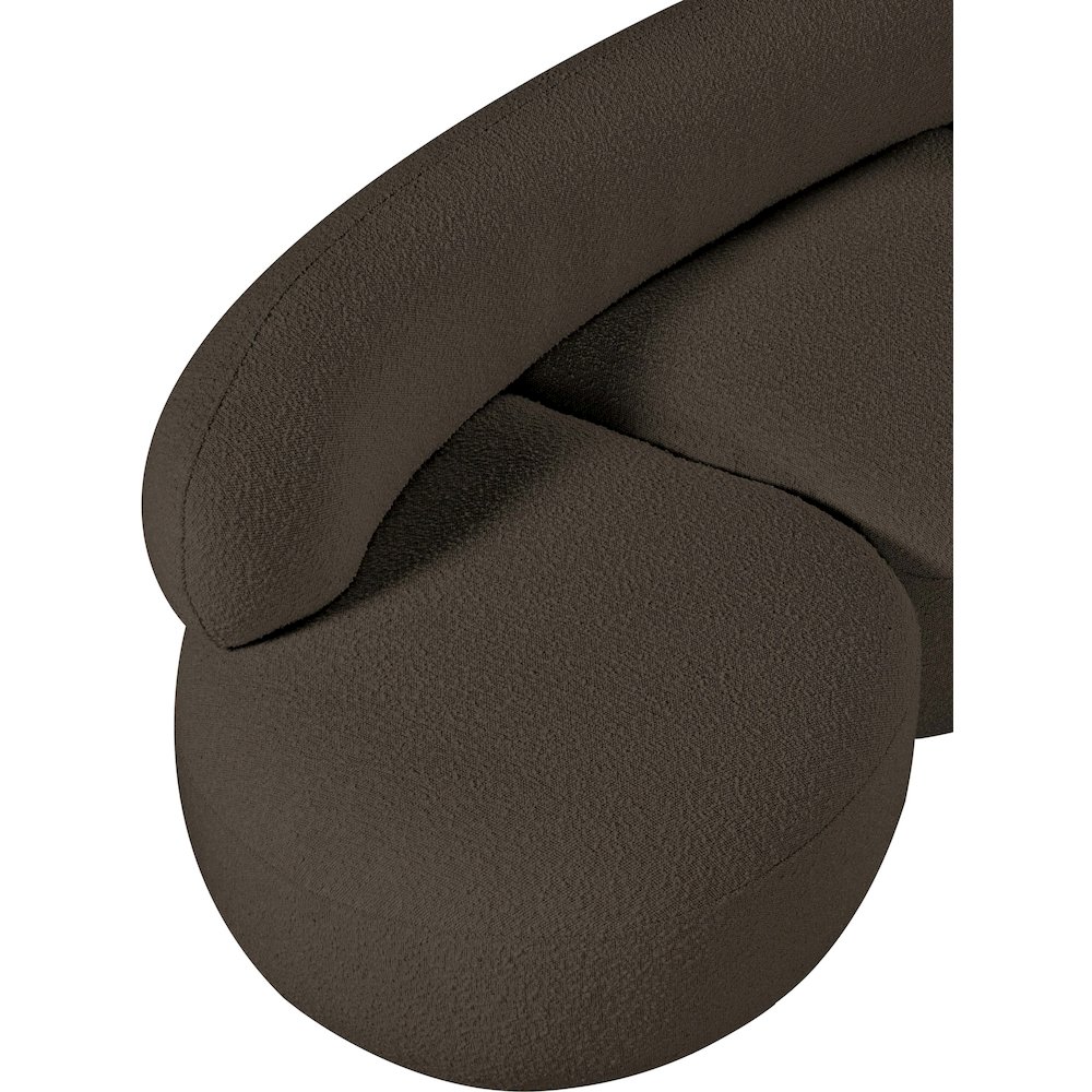 Venti Brown Boucle Fabric Loveseat. Picture 13