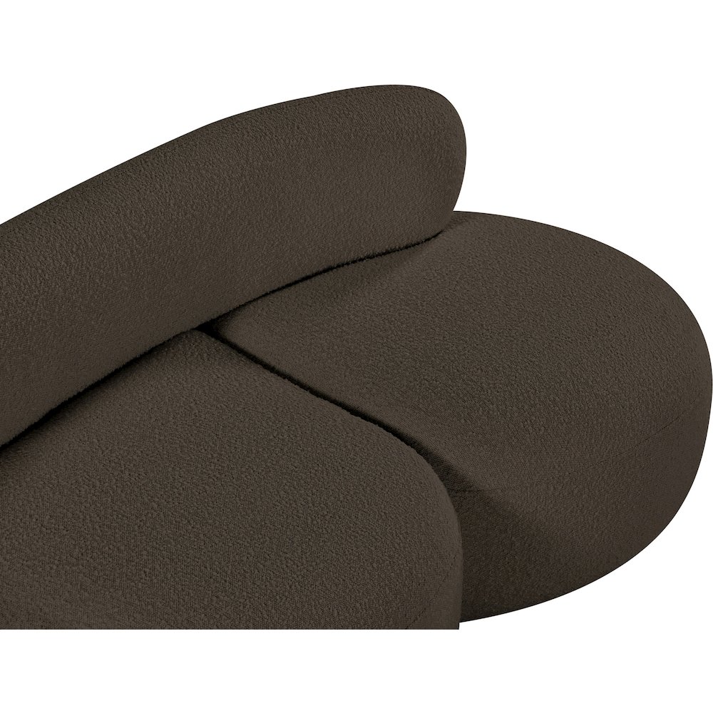 Venti Brown Boucle Fabric Loveseat. Picture 14