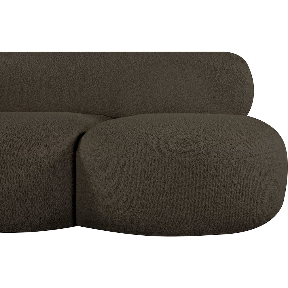 Venti Brown Boucle Fabric Loveseat. Picture 8