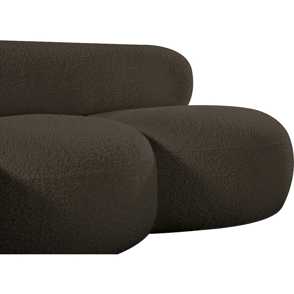 Venti Brown Boucle Fabric Loveseat. Picture 9