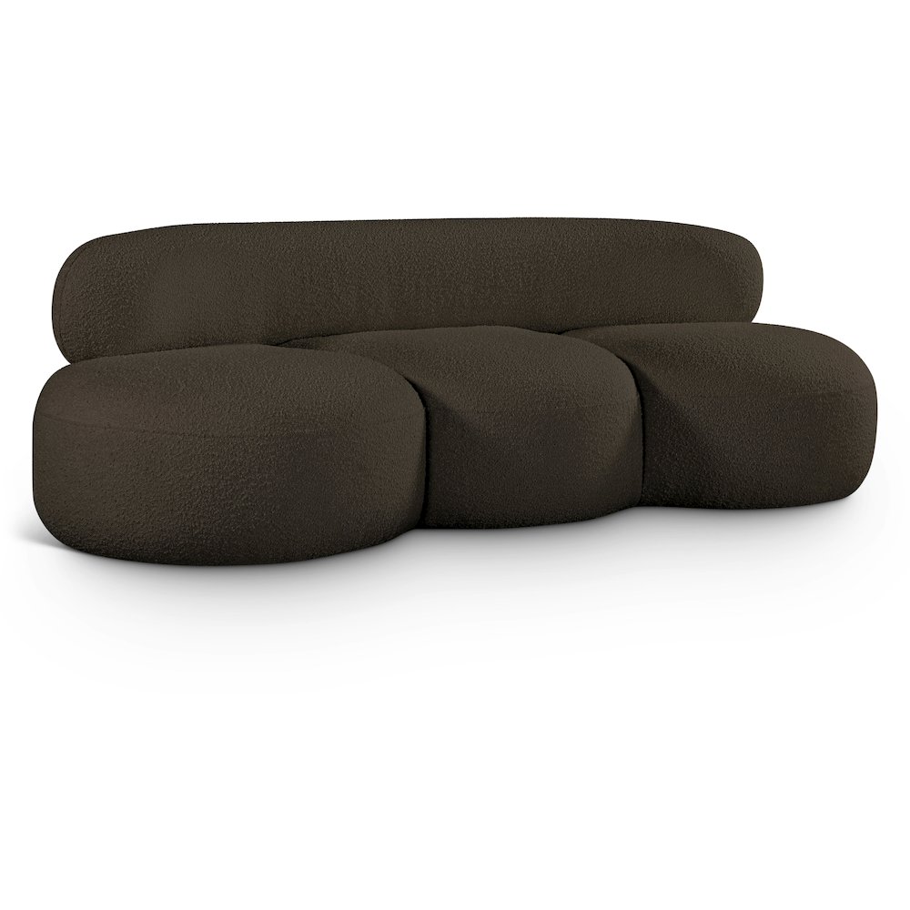 Venti Brown Boucle Fabric Sofa. Picture 1
