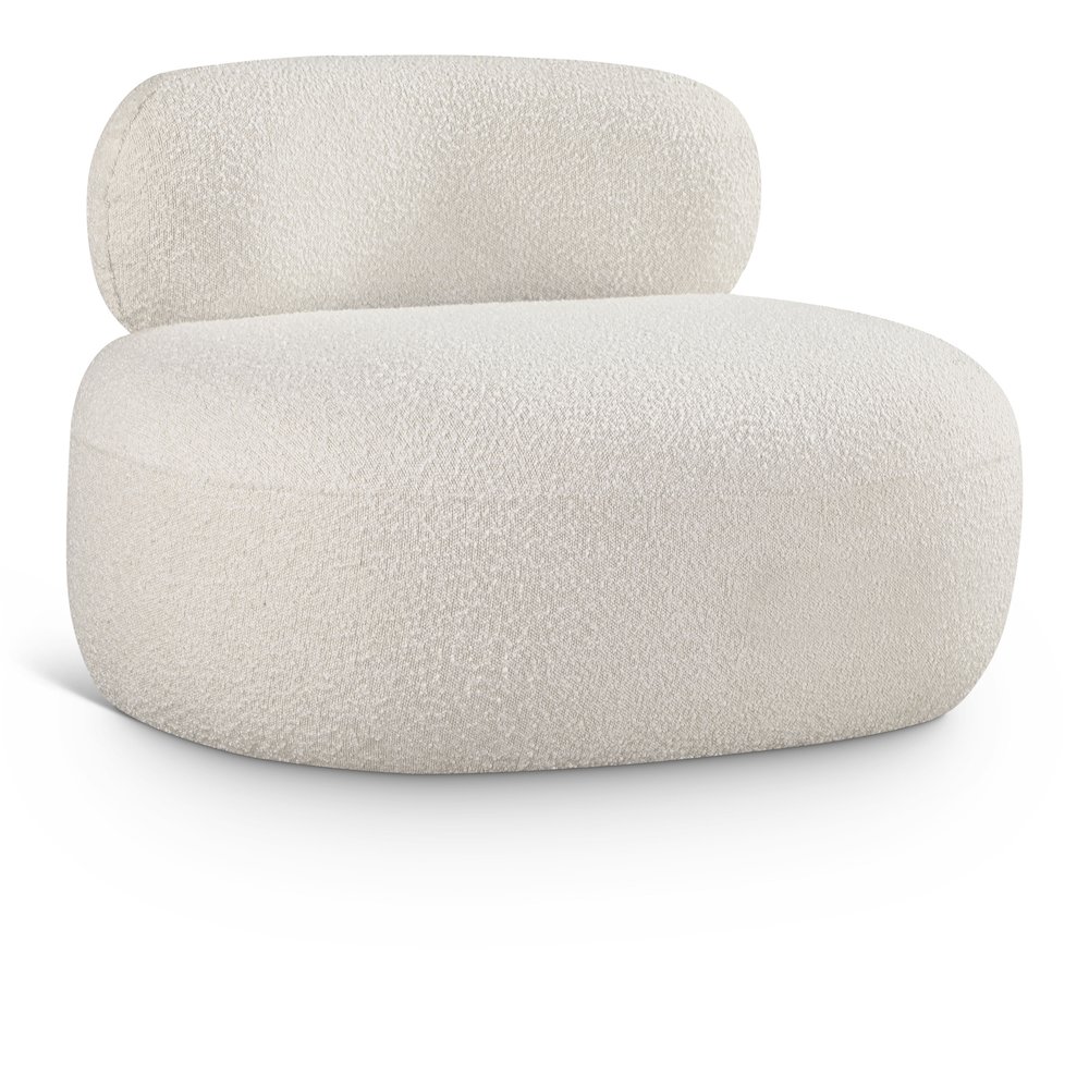Venti Cream Boucle Fabric Chair. Picture 1