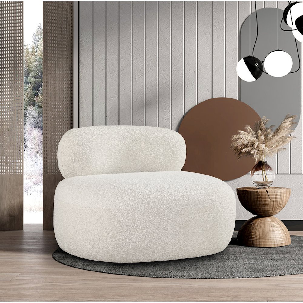 Venti Cream Boucle Fabric Chair. Picture 2