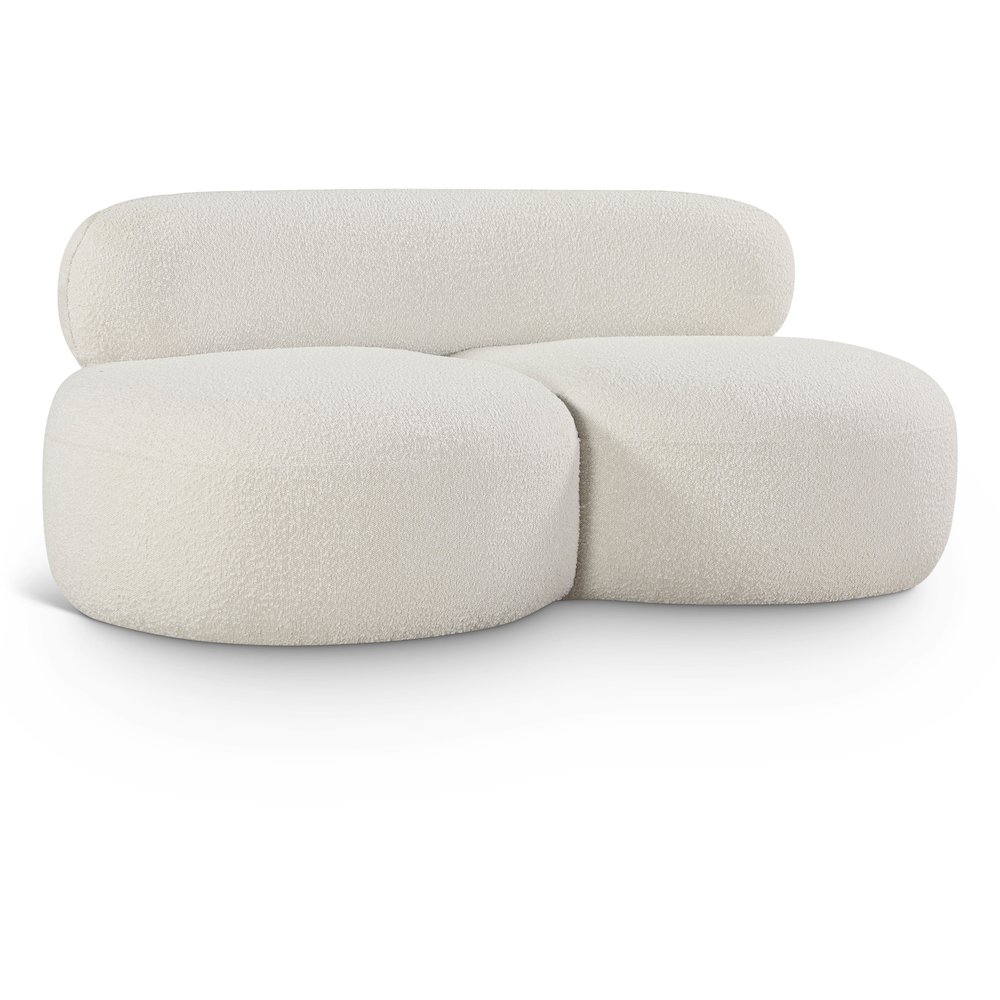 Venti Cream Boucle Fabric Loveseat. Picture 1