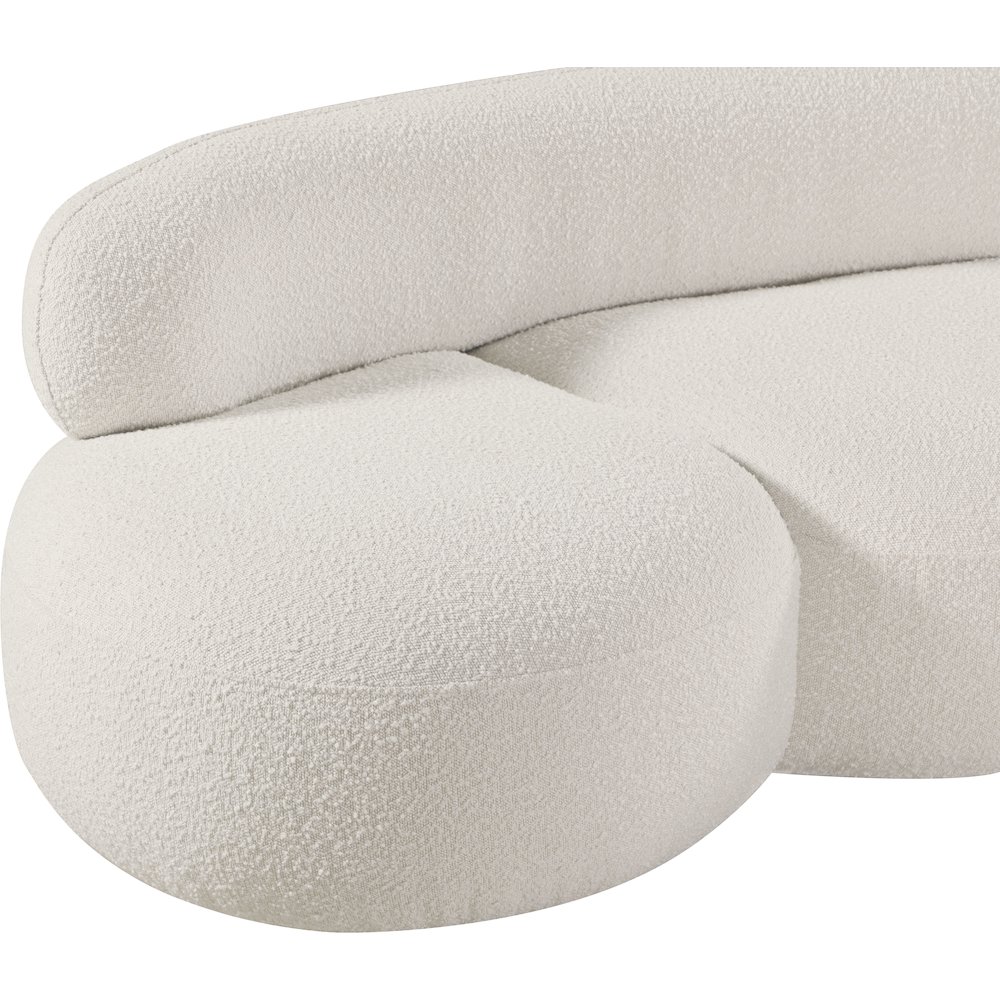 Venti Cream Boucle Fabric Loveseat. Picture 11