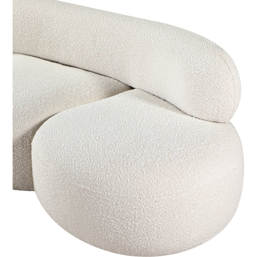 Venti Cream Boucle Fabric Loveseat. Picture 12