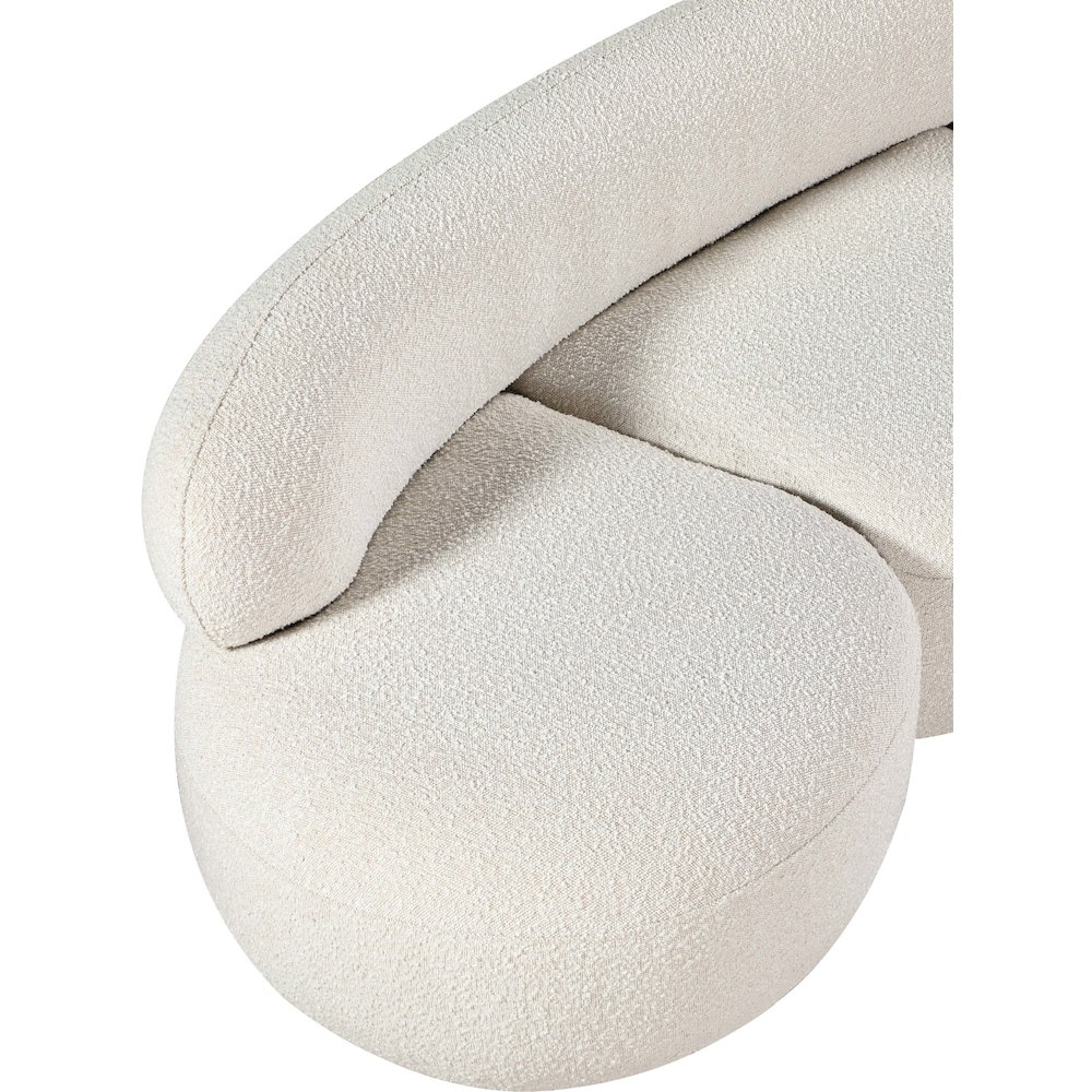 Venti Cream Boucle Fabric Loveseat. Picture 13