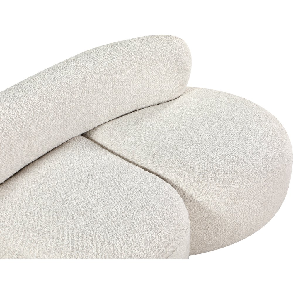 Venti Cream Boucle Fabric Loveseat. Picture 14