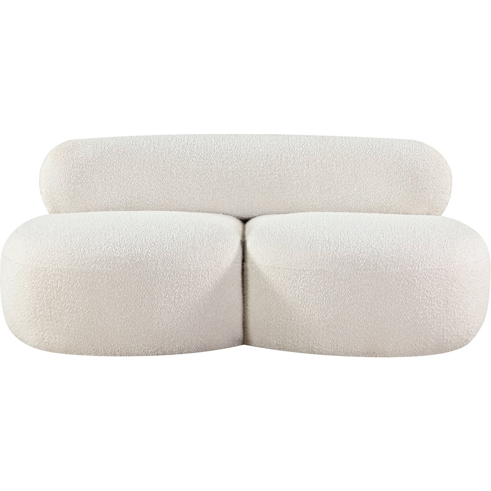 Venti Cream Boucle Fabric Loveseat. Picture 5
