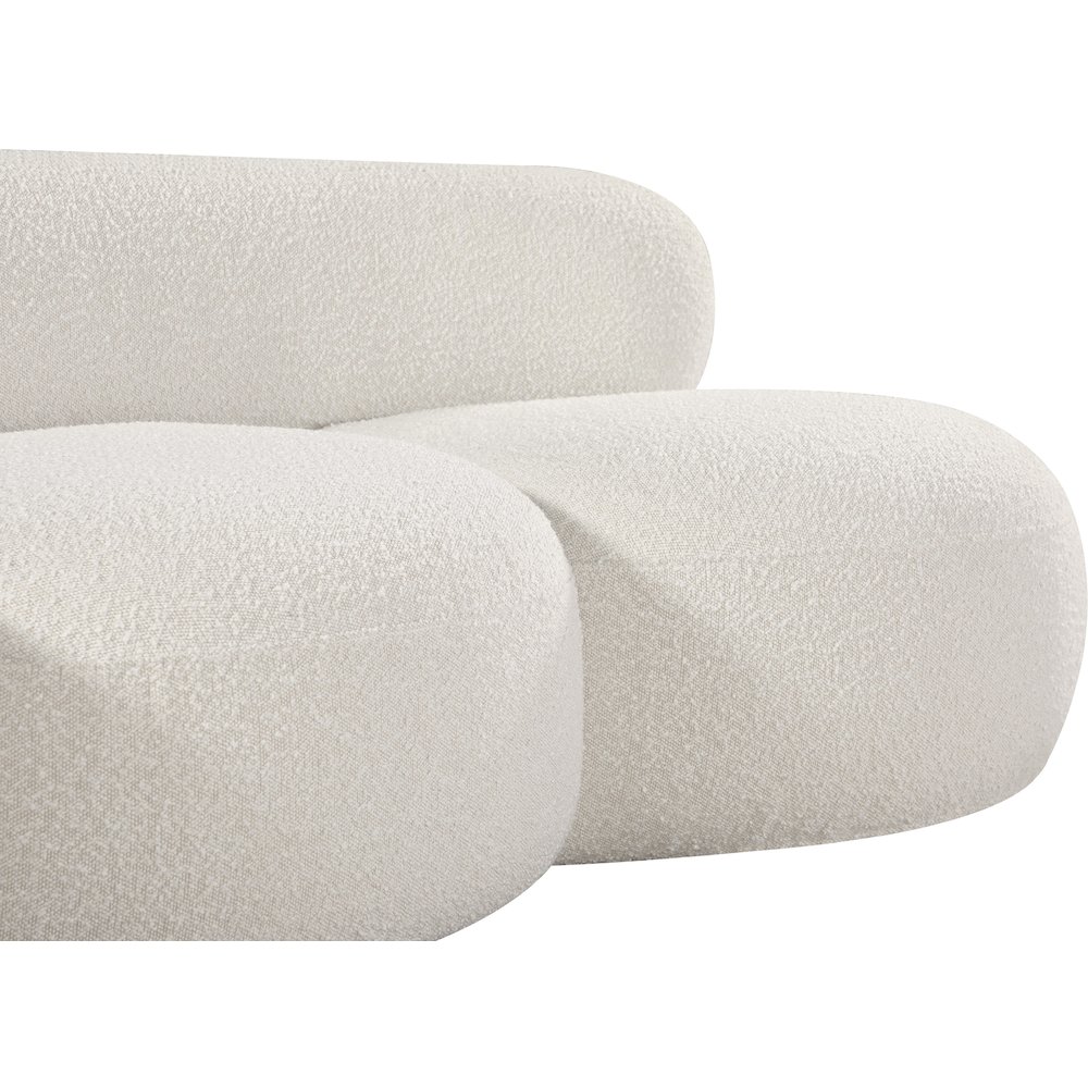 Venti Cream Boucle Fabric Loveseat. Picture 9