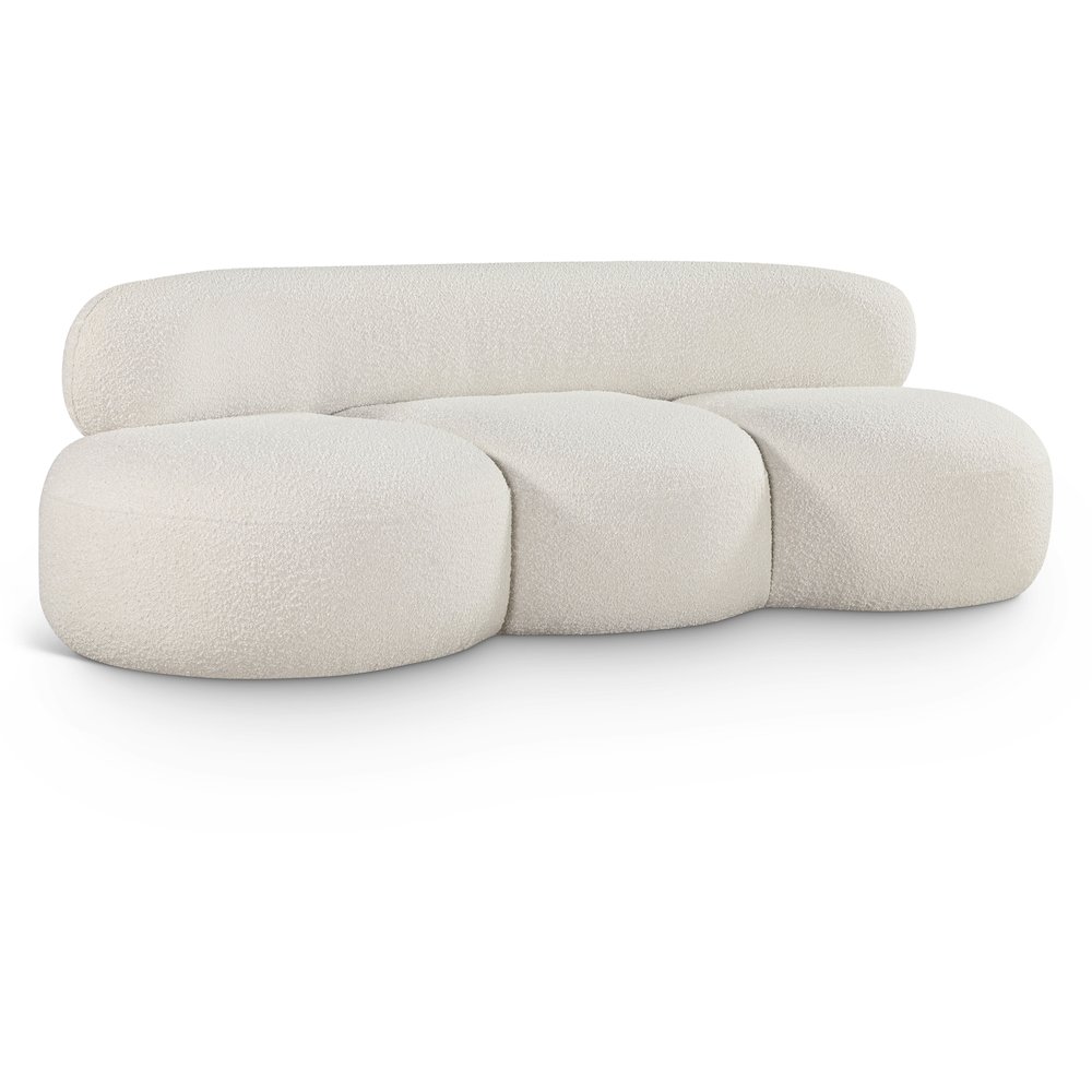 Venti Cream Boucle Fabric Sofa. Picture 1