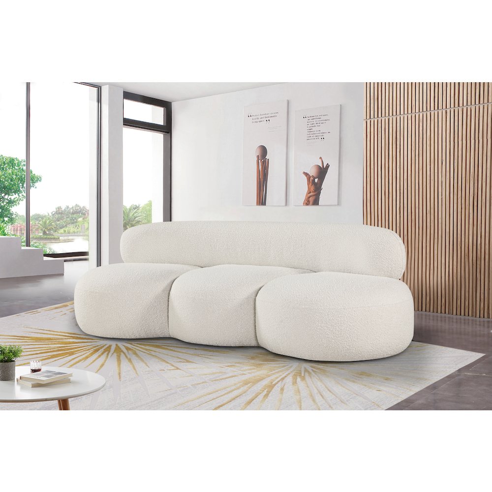 Venti Cream Boucle Fabric Sofa. Picture 2