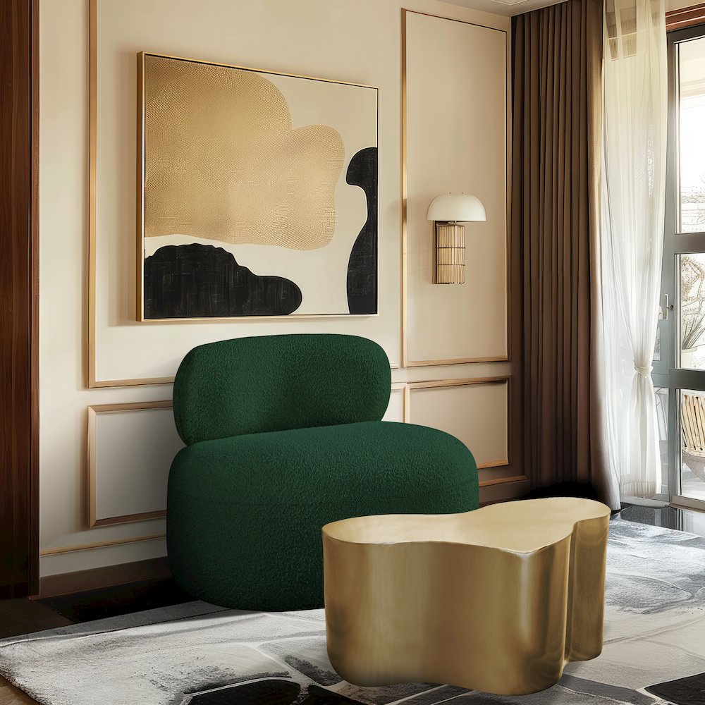 Venti Green Boucle Fabric Chair. Picture 2