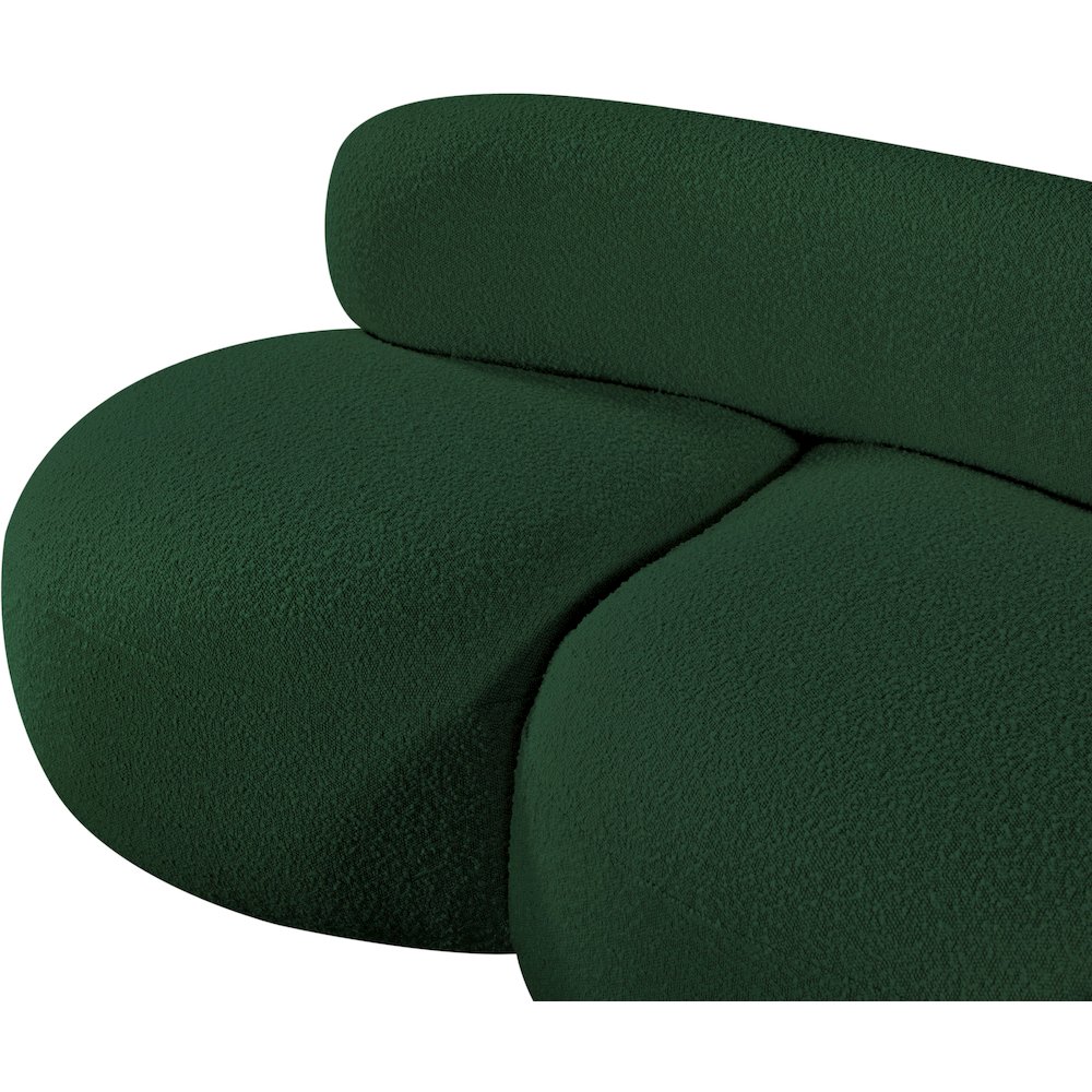 Venti Green Boucle Fabric Loveseat. Picture 10