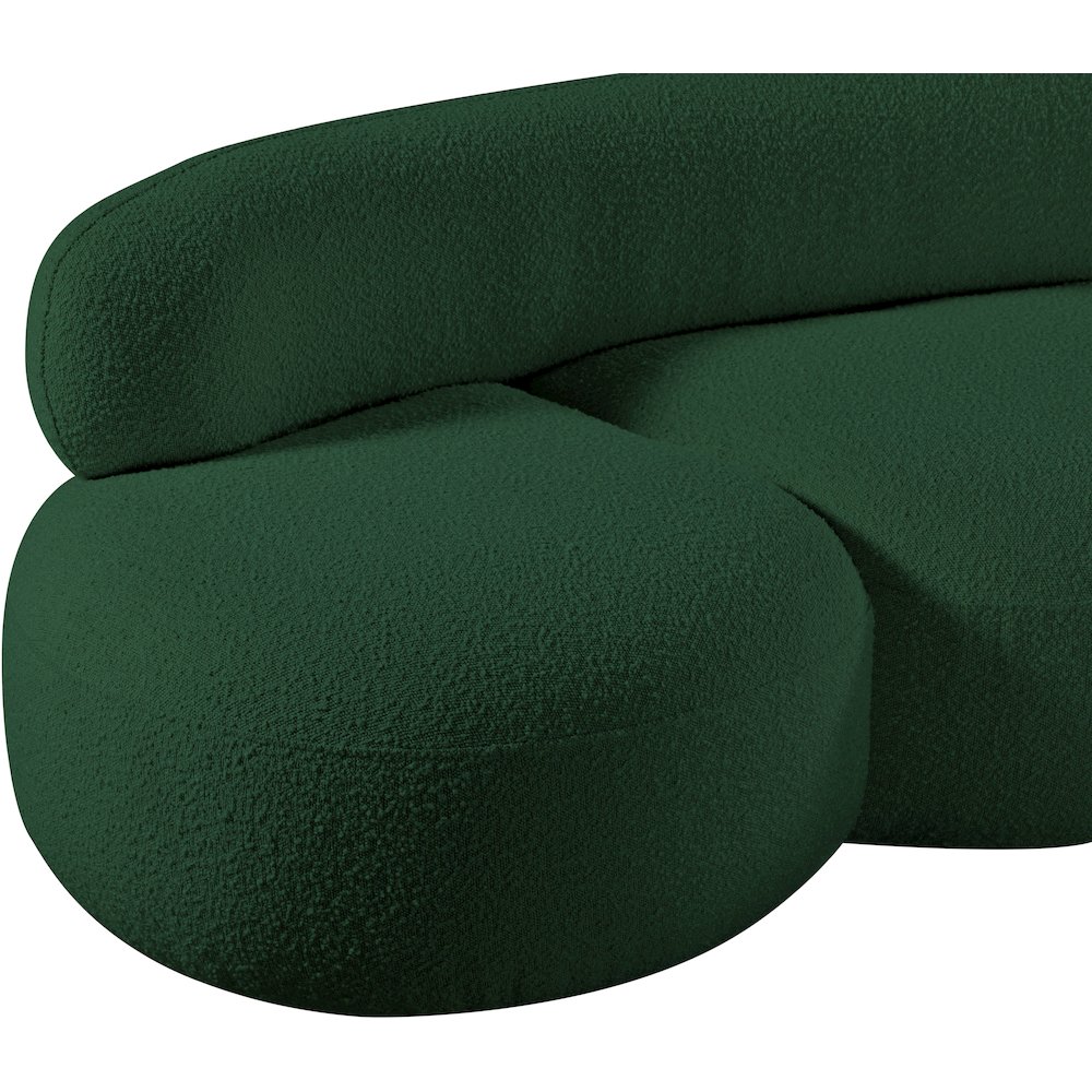 Venti Green Boucle Fabric Loveseat. Picture 11
