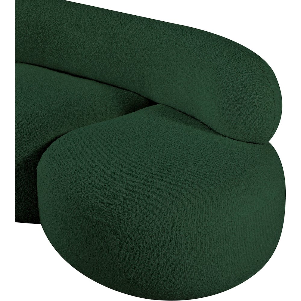 Venti Green Boucle Fabric Loveseat. Picture 12