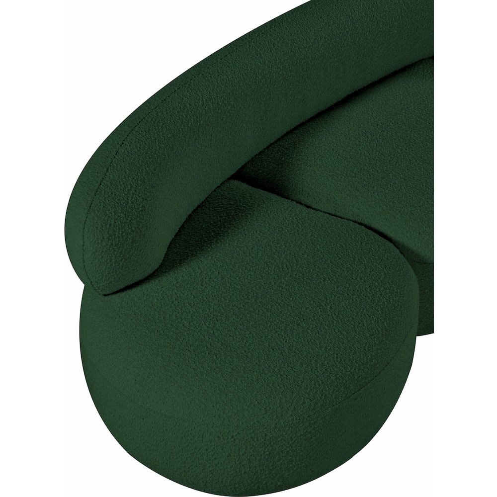 Venti Green Boucle Fabric Loveseat. Picture 13