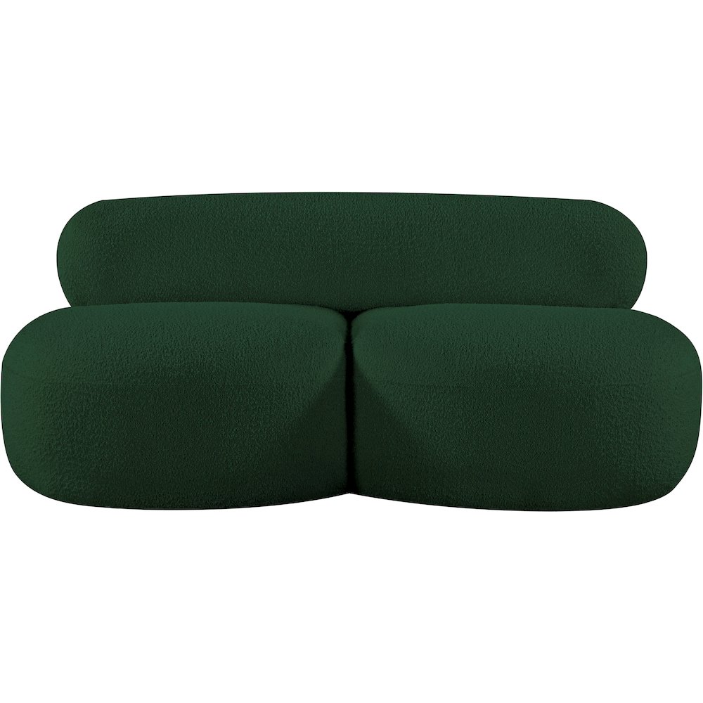 Venti Green Boucle Fabric Loveseat. Picture 5
