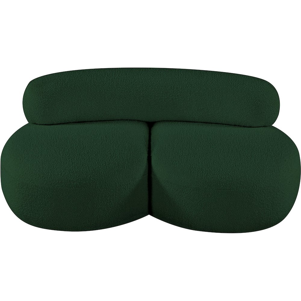 Venti Green Boucle Fabric Loveseat. Picture 6