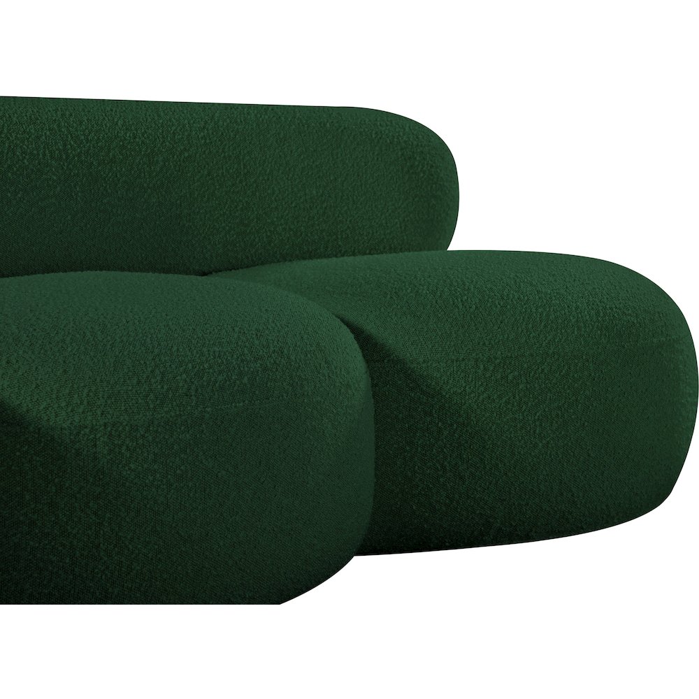 Venti Green Boucle Fabric Loveseat. Picture 9