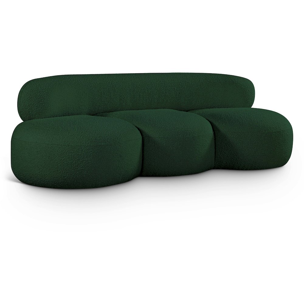 Venti Green Boucle Fabric Sofa. Picture 1