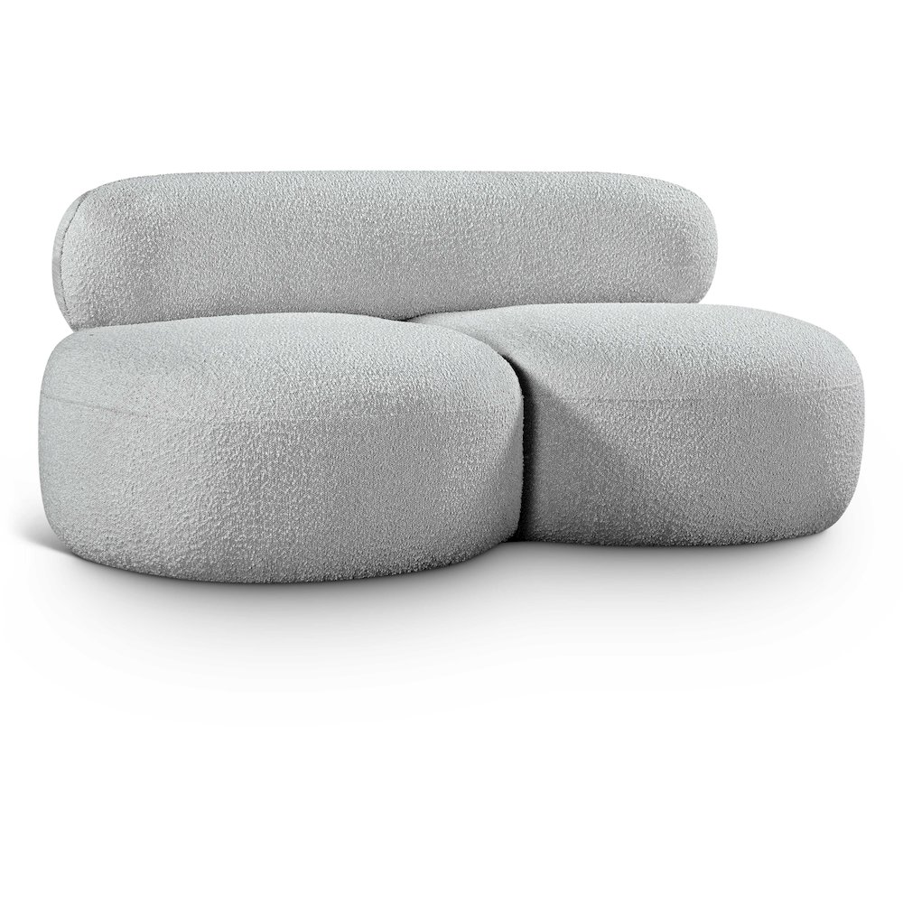Venti Grey Boucle Fabric Loveseat. Picture 1