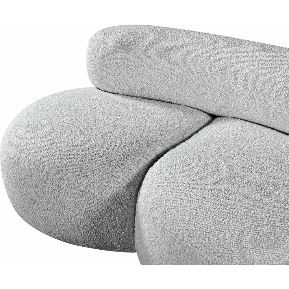 Venti Grey Boucle Fabric Loveseat. Picture 10