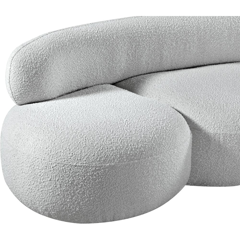 Venti Grey Boucle Fabric Loveseat. Picture 11
