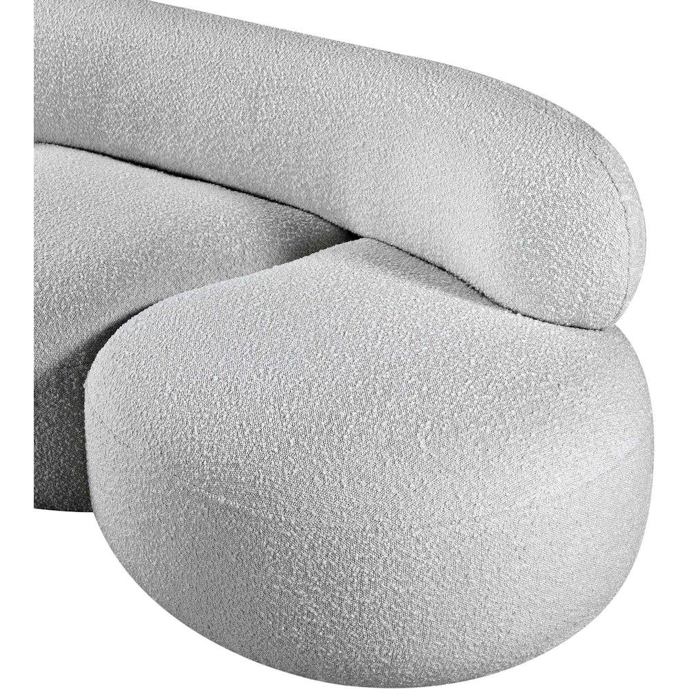 Venti Grey Boucle Fabric Loveseat. Picture 12