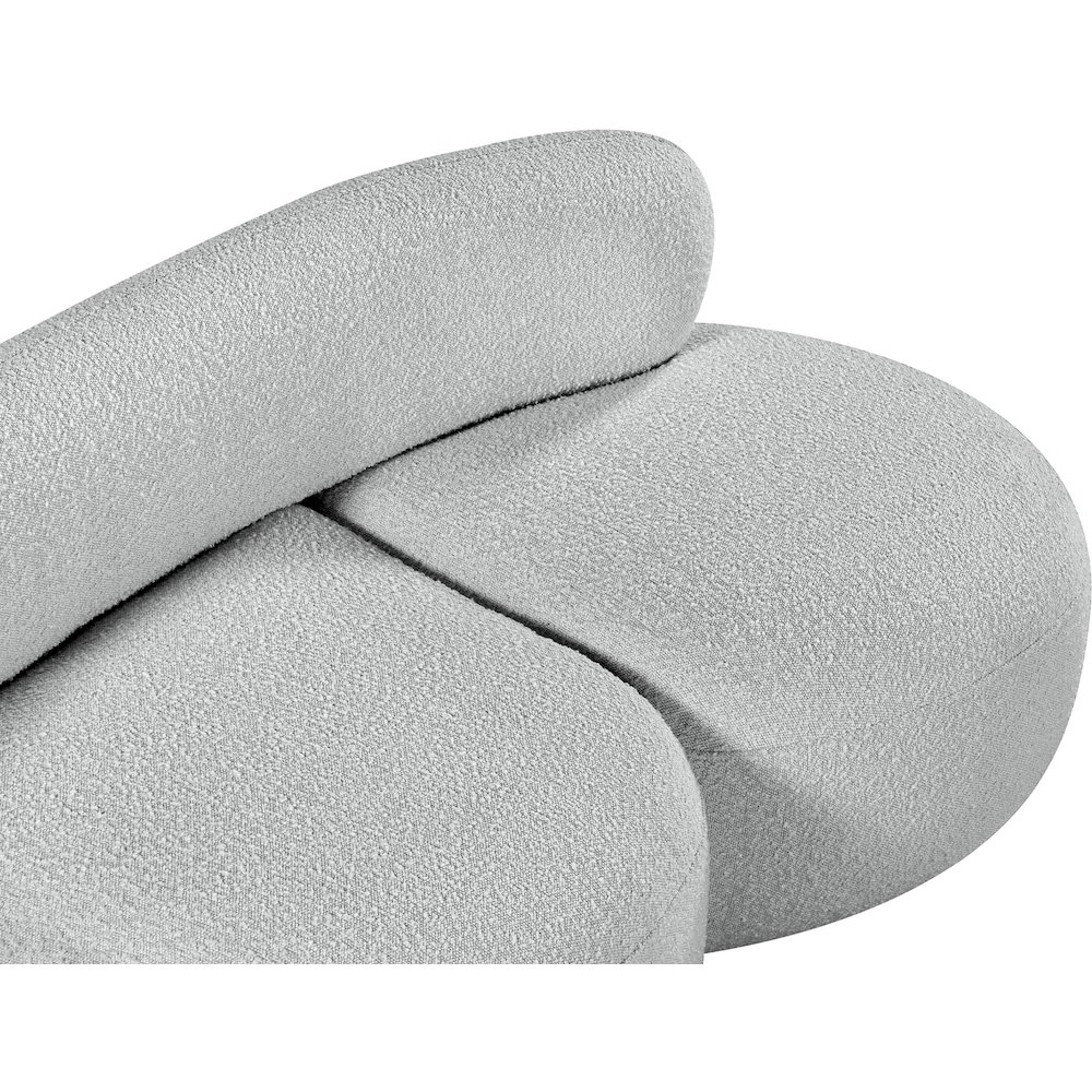 Venti Grey Boucle Fabric Loveseat. Picture 14