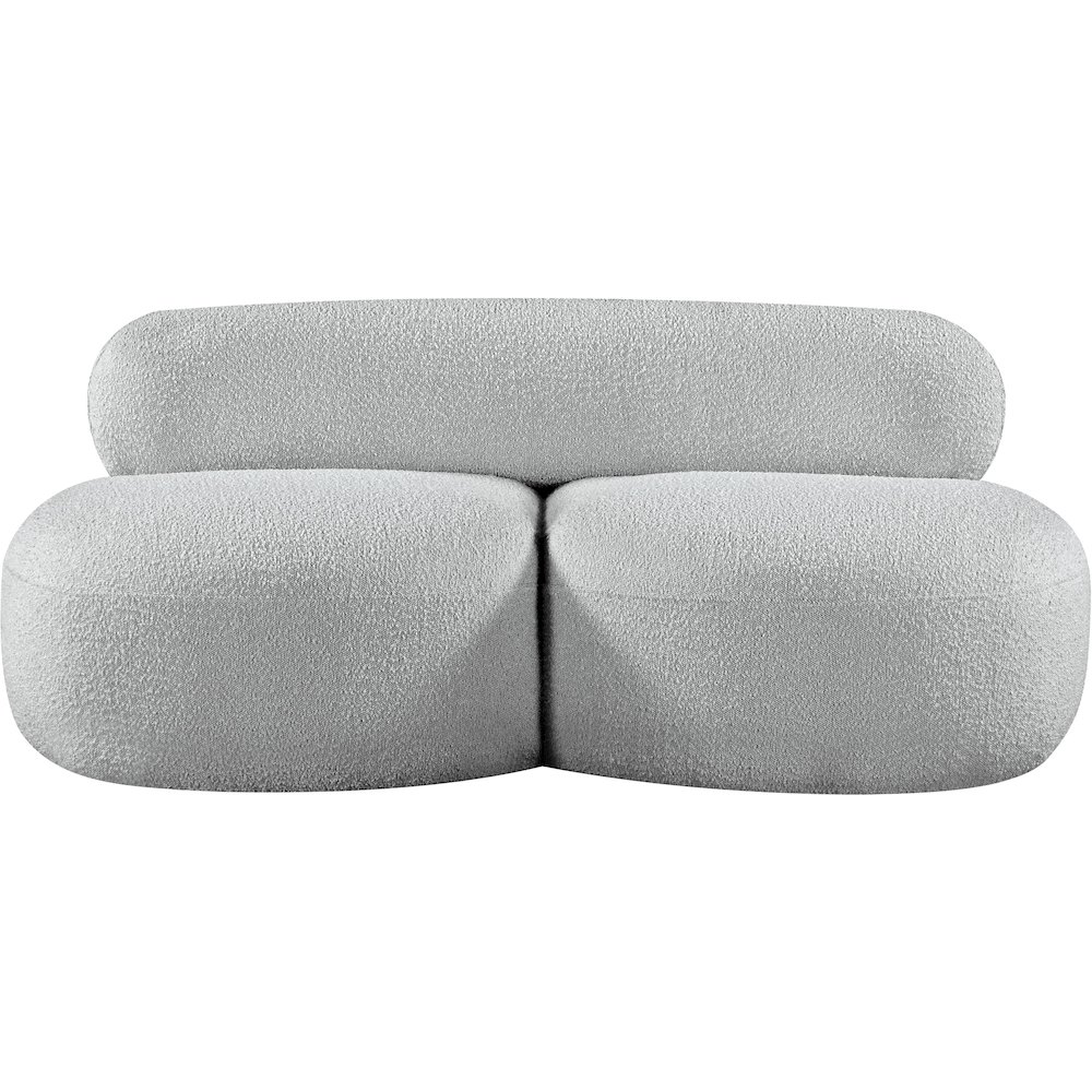 Venti Grey Boucle Fabric Loveseat. Picture 5