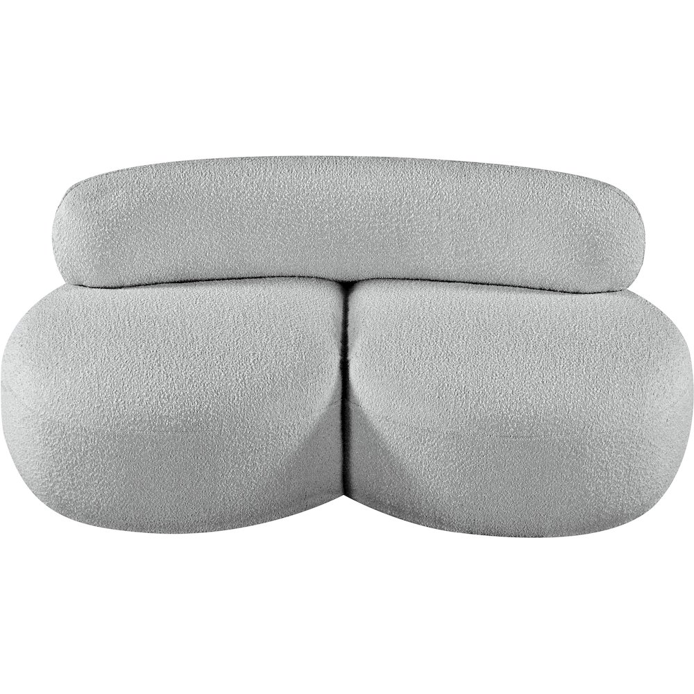 Venti Grey Boucle Fabric Loveseat. Picture 6