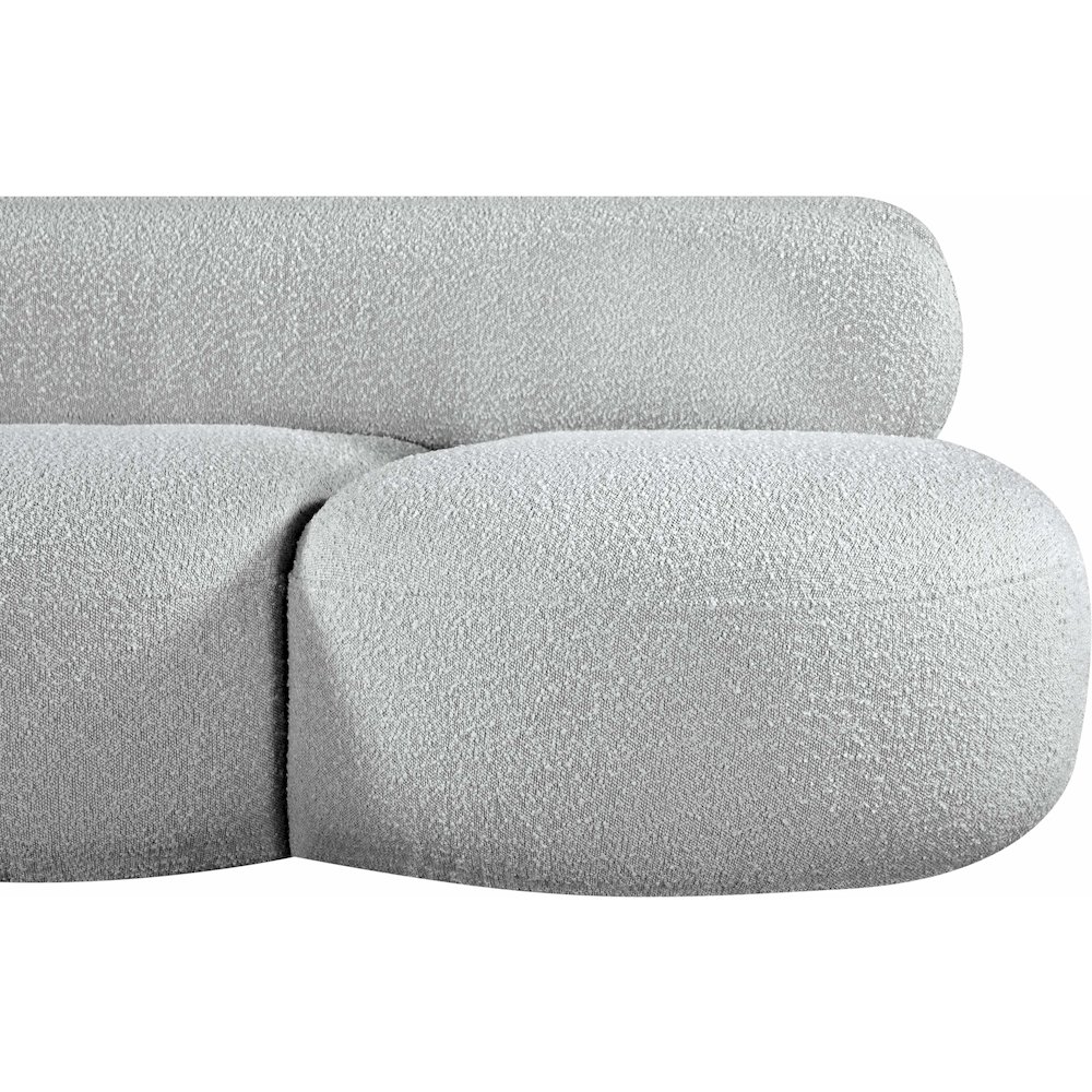 Venti Grey Boucle Fabric Loveseat. Picture 8
