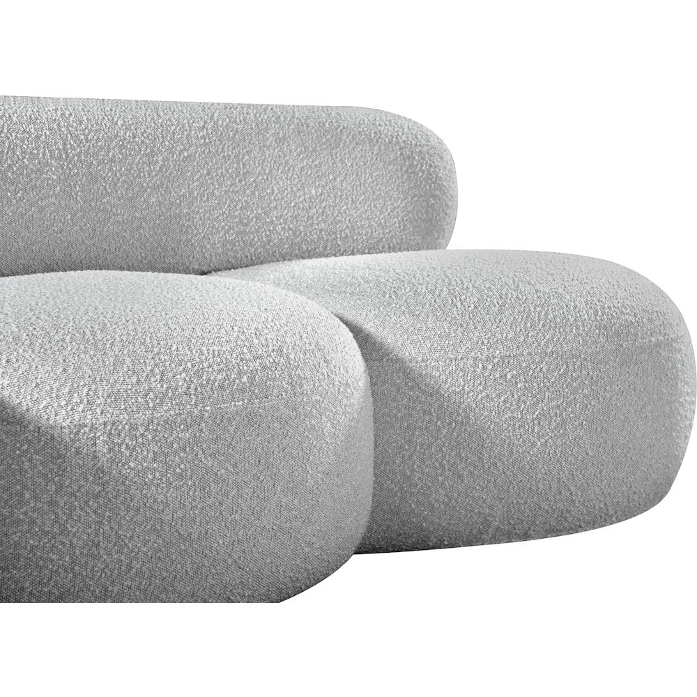 Venti Grey Boucle Fabric Loveseat. Picture 9