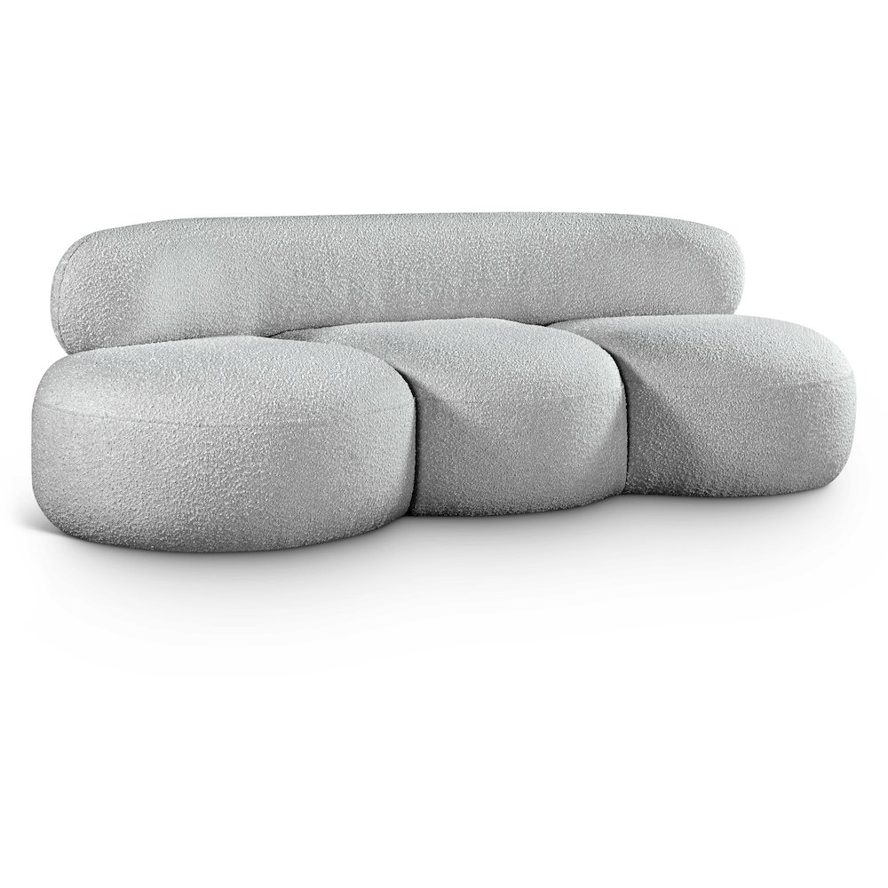 Venti Grey Boucle Fabric Sofa. Picture 1