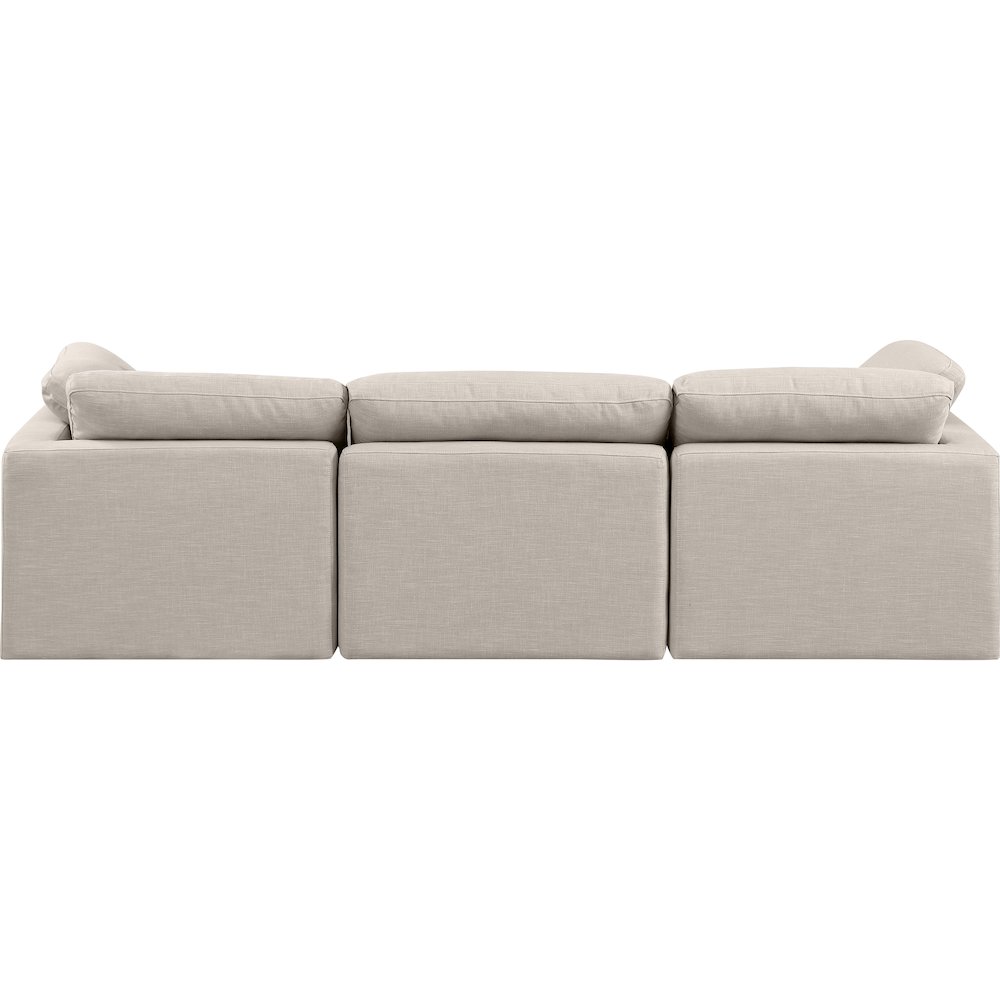 Indulge Beige Linen Textured Fabric Modular Sofa. Picture 3