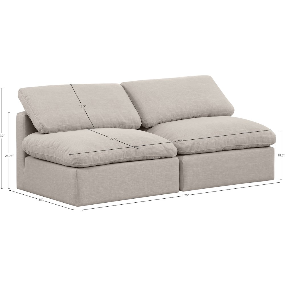 Indulge Beige Linen Textured Fabric Modular Sofa. Picture 7