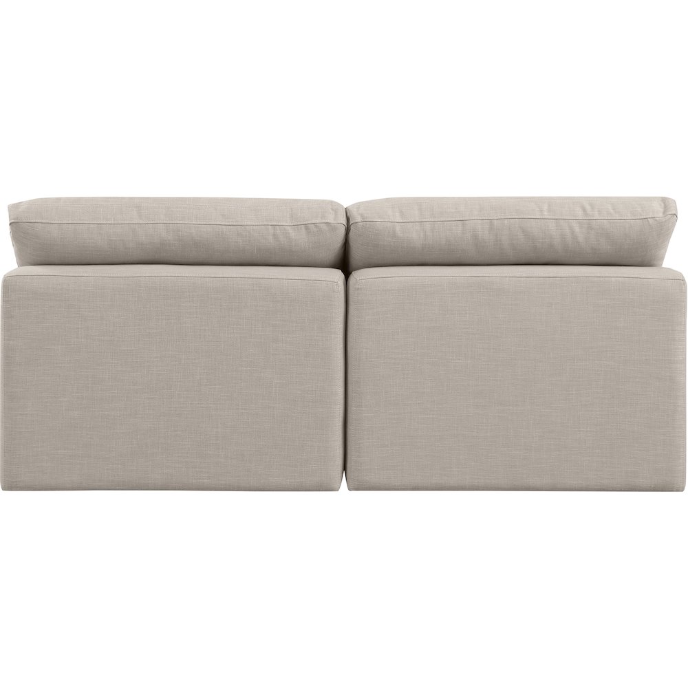 Indulge Beige Linen Textured Fabric Modular Sofa. Picture 3