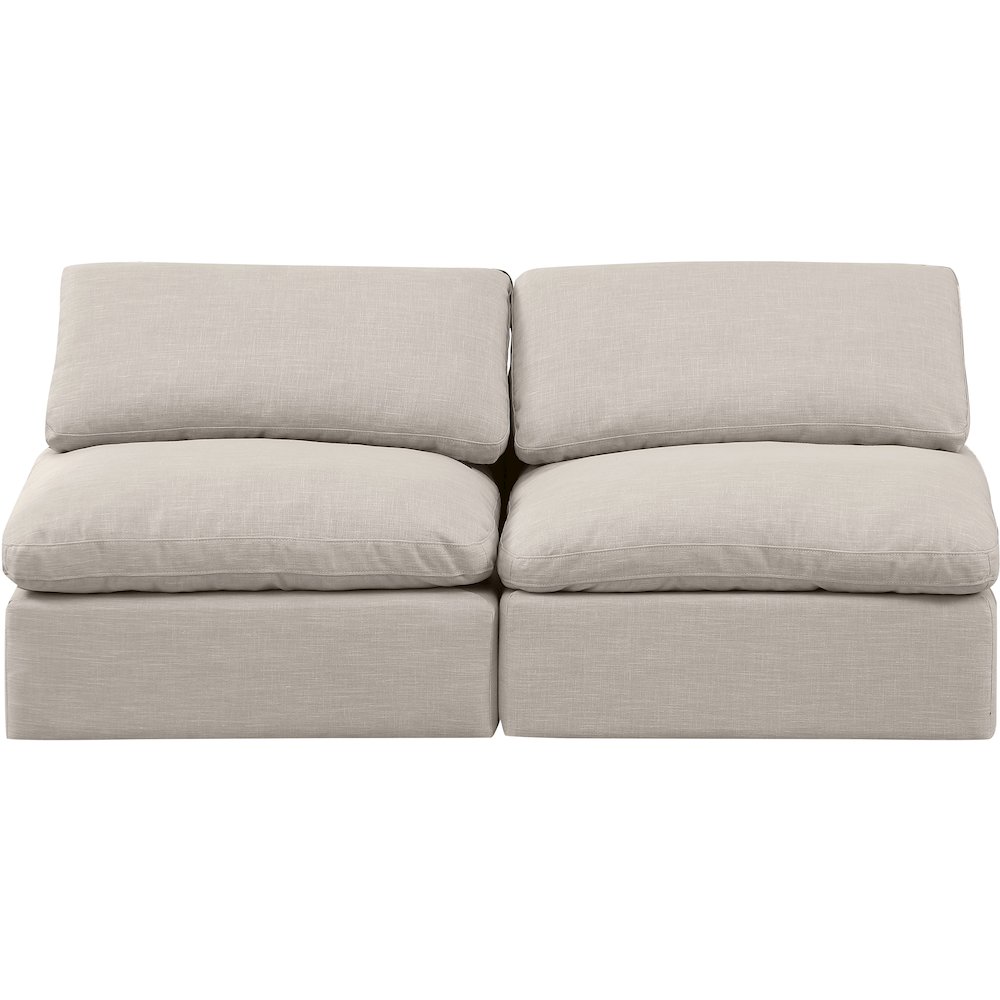 Indulge Beige Linen Textured Fabric Modular Sofa. Picture 4