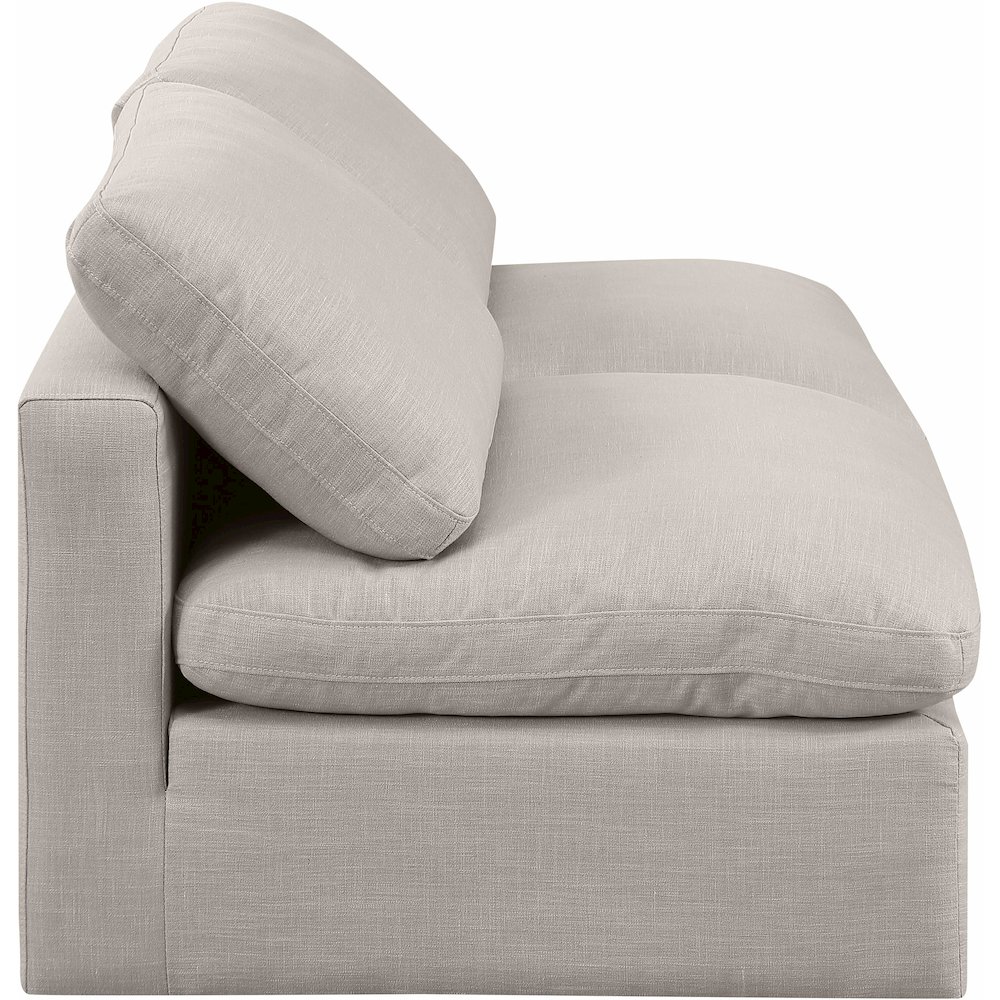 Indulge Beige Linen Textured Fabric Modular Sofa. Picture 5