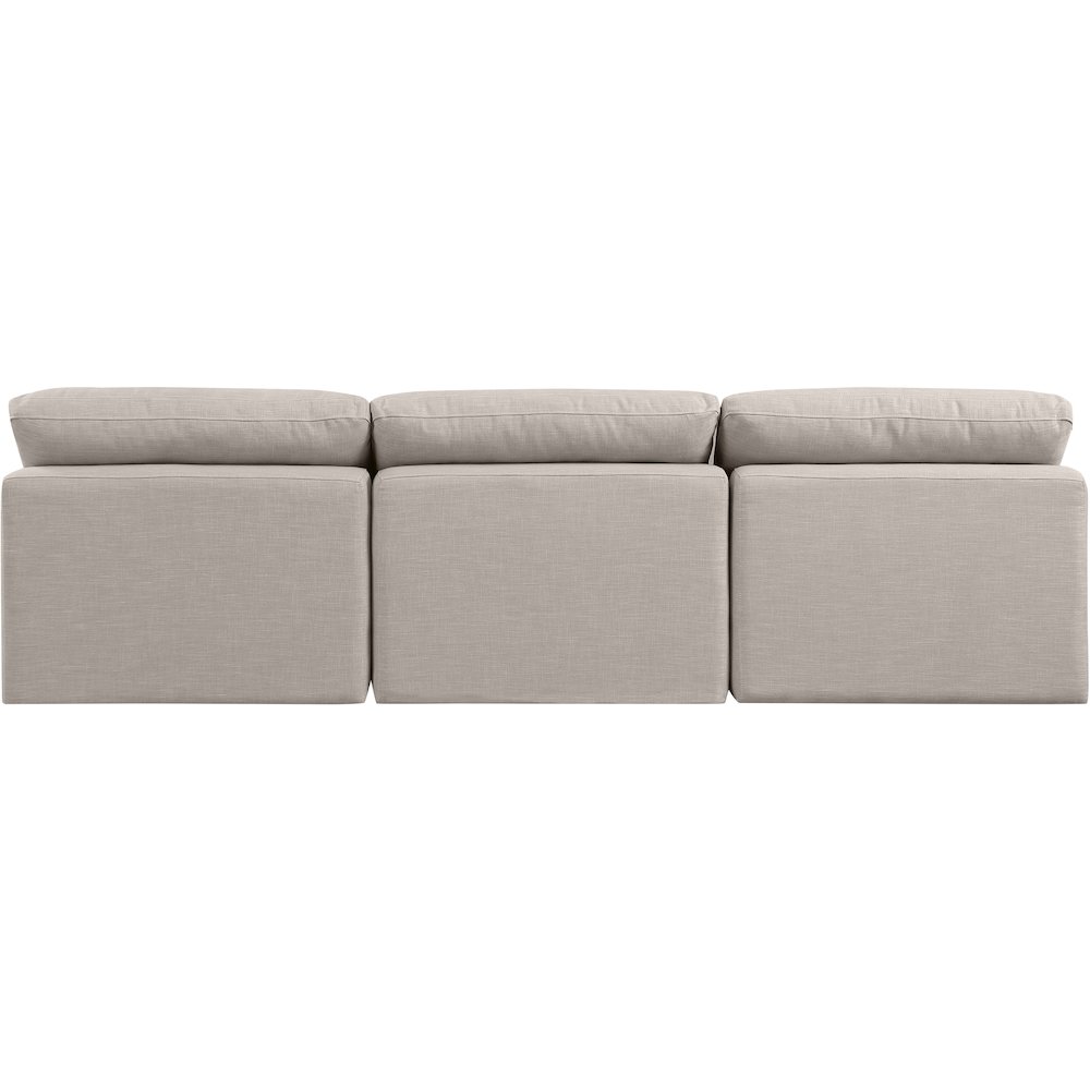 Indulge Beige Linen Textured Fabric Modular Sofa. Picture 3