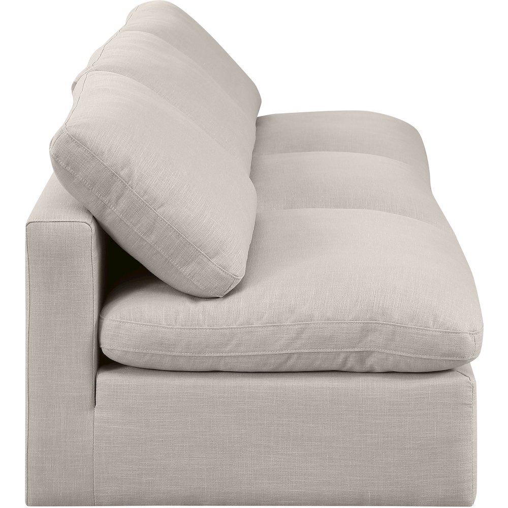 Indulge Beige Linen Textured Fabric Modular Sofa. Picture 5