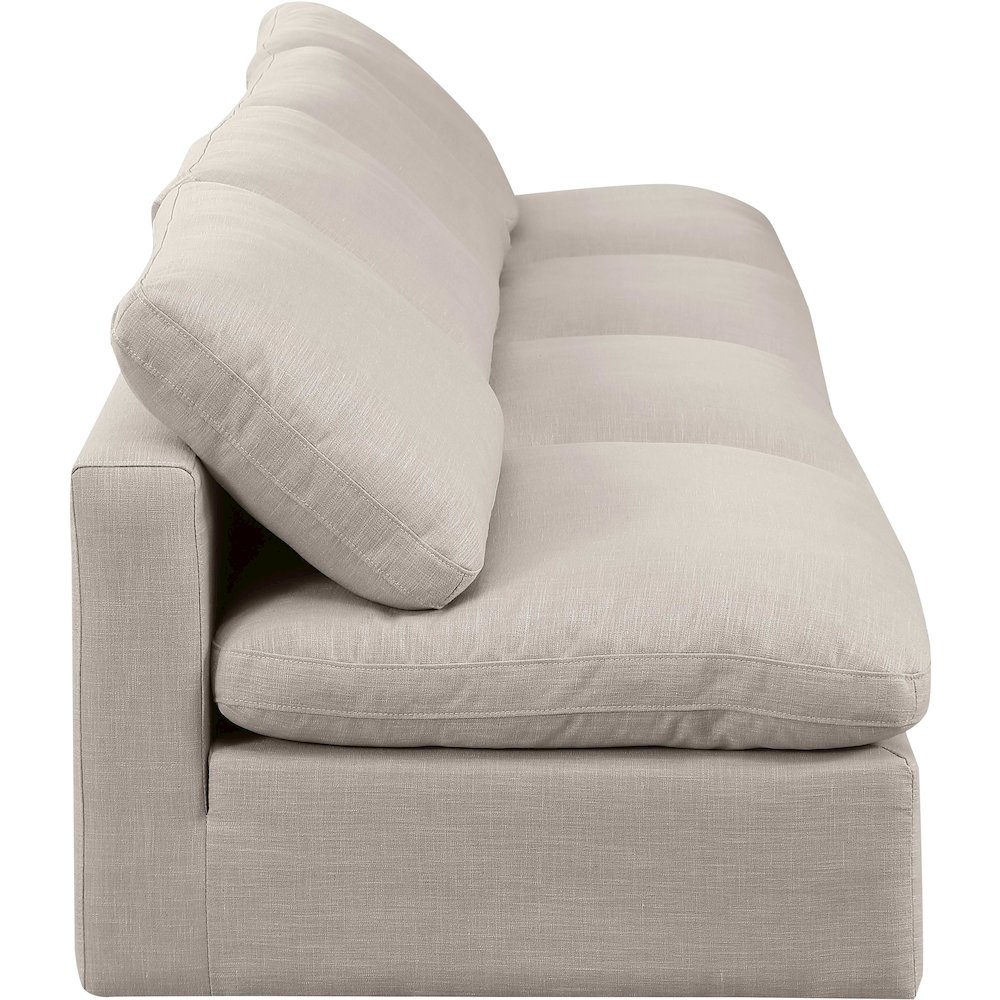Indulge Beige Linen Textured Fabric Modular Sofa. Picture 5