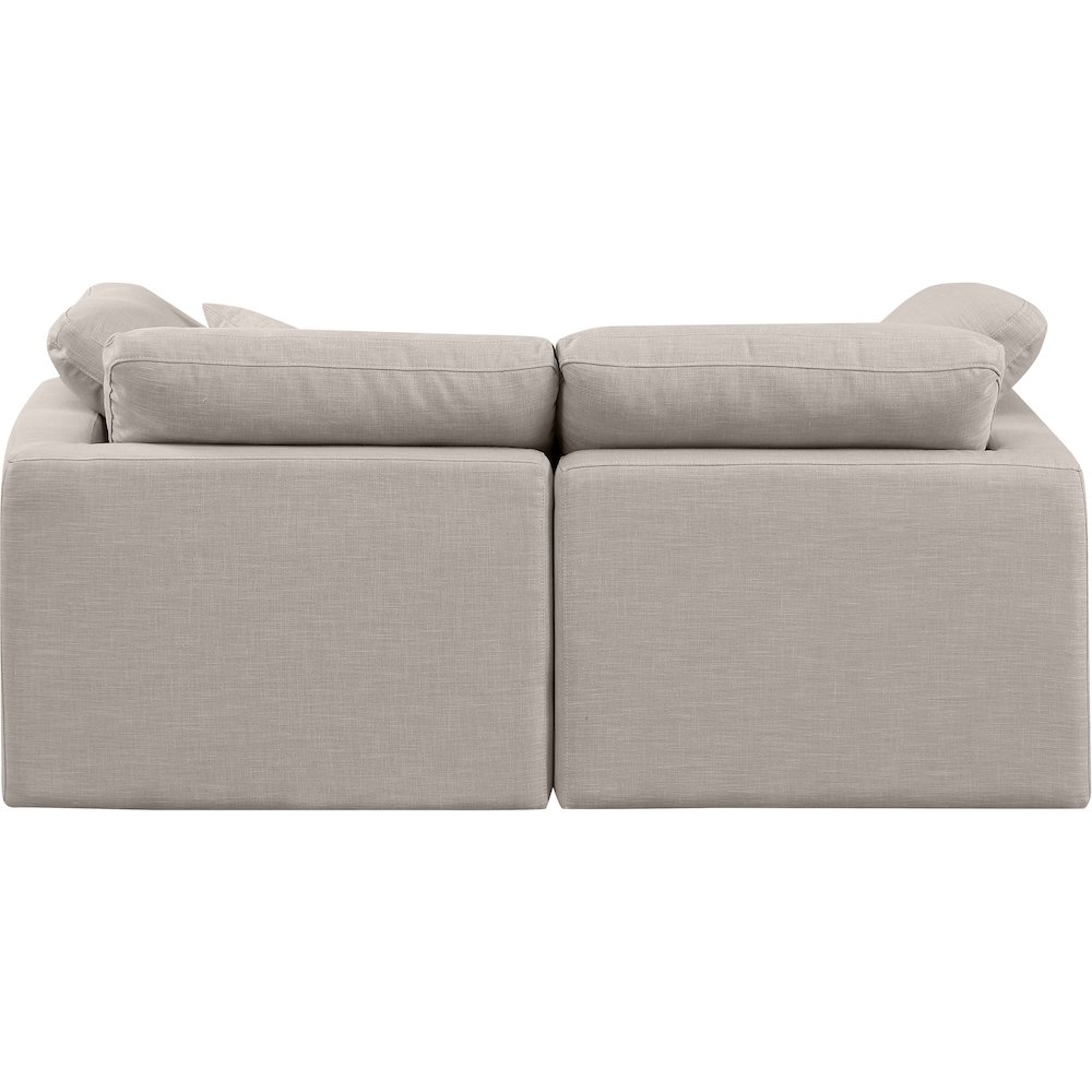Indulge Beige Linen Textured Fabric Modular Sofa. Picture 3