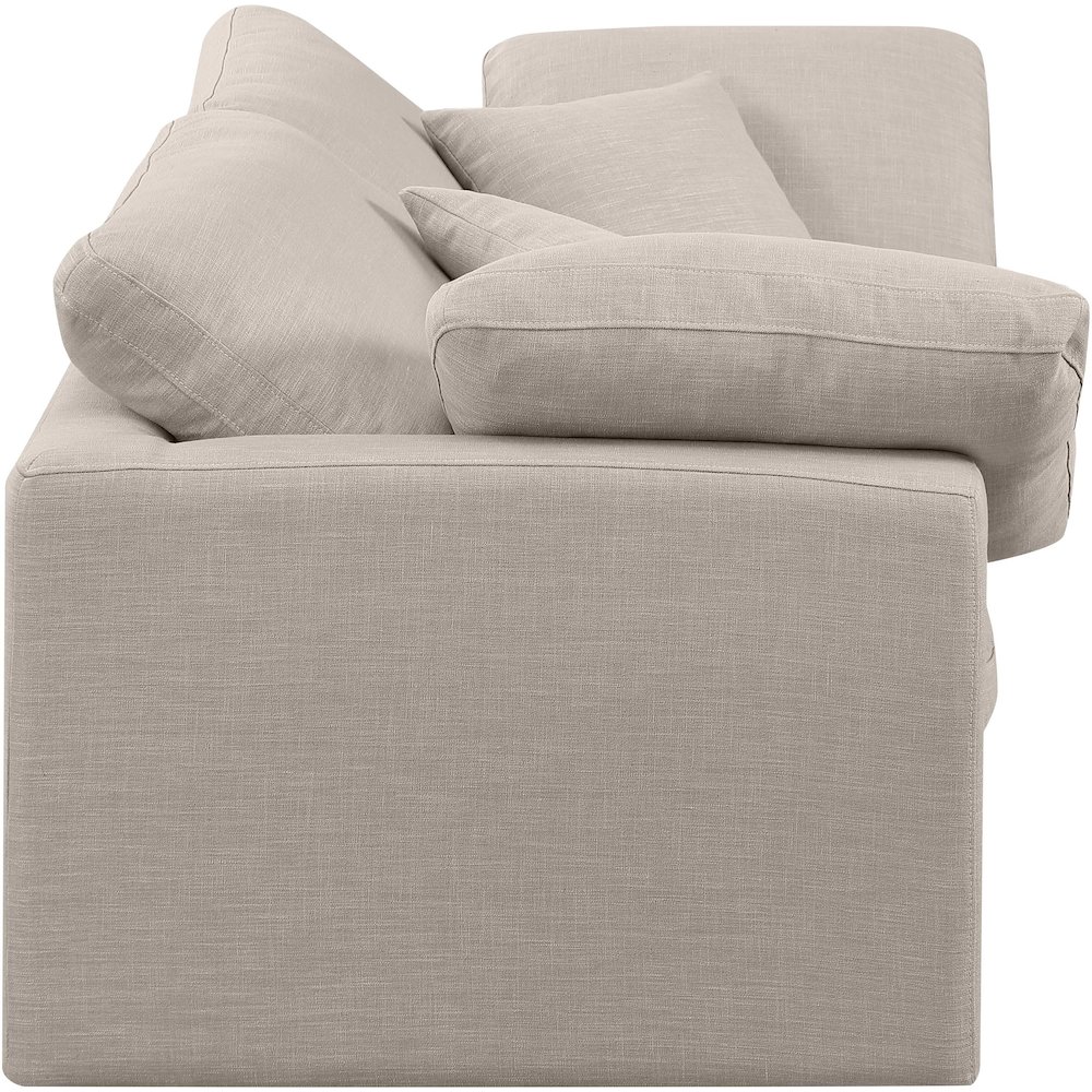 Indulge Beige Linen Textured Fabric Modular Sofa. Picture 5