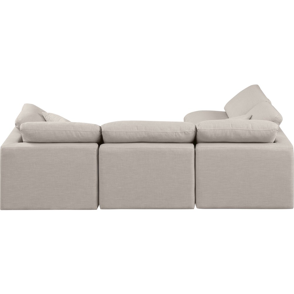 Indulge Beige Linen Textured Fabric Modular Sectional. Picture 3